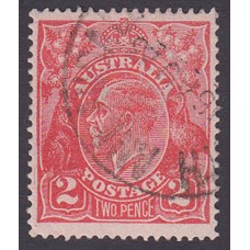 Australian    King George V    2d Red  Single Crown WMK Plate Variety 16R13